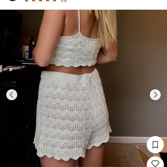 new american eagle crochet crop top tank top - Picture 2 of 5